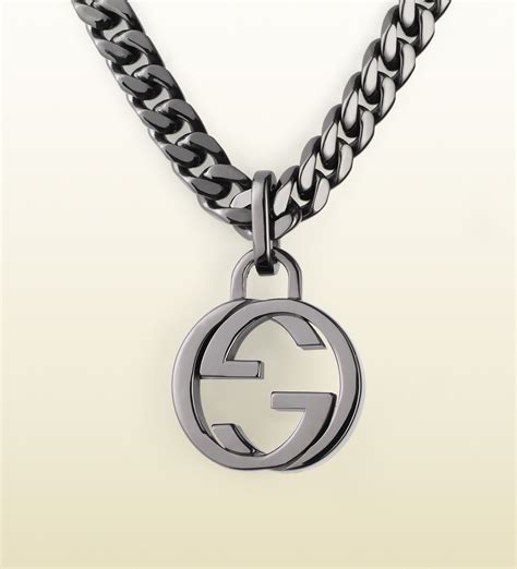 interlocking g necklace in silver gucci|Gucci interlocking g pendant.